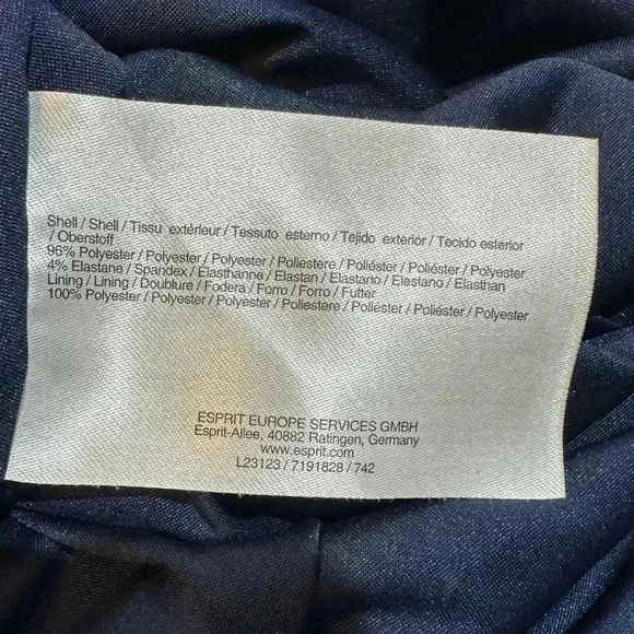 Esprit Navy Blue and White Floral Dress Size 6 - Picture 4 of 4